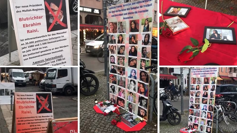 Berlin—December 16, 2023: MEK Supporters Held an Exhibition in Solidarity With the Iran Revolution