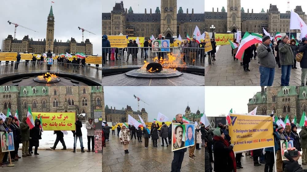 Ottawa, Canada—December 12, 2023: Freedom-loving Iranians and supporters of the People’s Mojahedin Organization of Iran (PMOI/MEK) organized a rally in front of Canada's Parliament to express support for the Iranian Revolution.