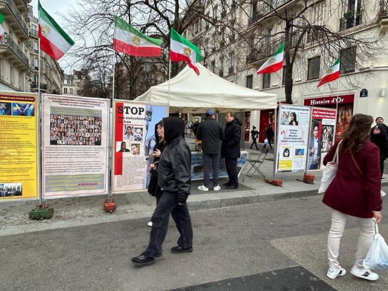Paris, December 29, 2023: MEK Supporters Organize an Exhibition for the Fourth Day to Express Solidarity With the Iran Revolution