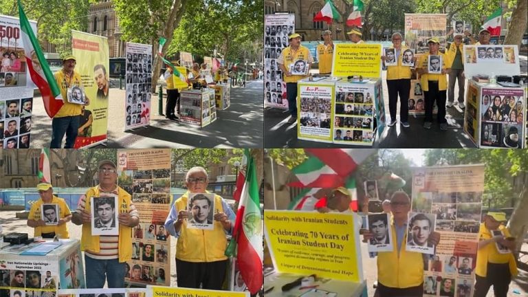 Sydney, Australia—December 9, 2023: Freedom-loving Iranians and supporters of the People’s Mojahedin Organization of Iran (PMOI/MEK) organized a rally to support the Iranian Revolution. Additionally, they condemned the wave of brutal executions in Iran.