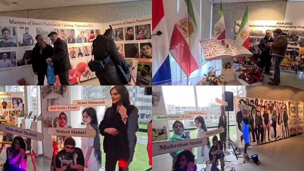 Amersfoort, The Netherlands — January 13, 2024: MEK Supporters Organized an Exhibition in Solidarity With the Iran Revolution