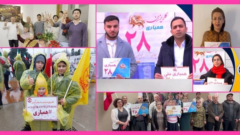 January 11, 2024—Iranian communities, supporters of the People’s Mojahedin Organization of Iran (PMOI/MEK) around the globe are extending invitations to their compatriots through video messages and pictures, urging them to join the 28th #FreeIranTelethon in support of Simay-e-Azadi (INTV) scheduled for January 12-14, 2024.