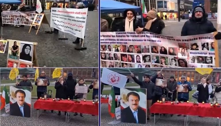 Germany, Berlin and Bremen—January 6, 2024: Freedom-loving Iranians and supporters of the People’s Mojahedin Organization of Iran (PMOI/MEK) organized rallies in solidarity with the Iranian Revolution.