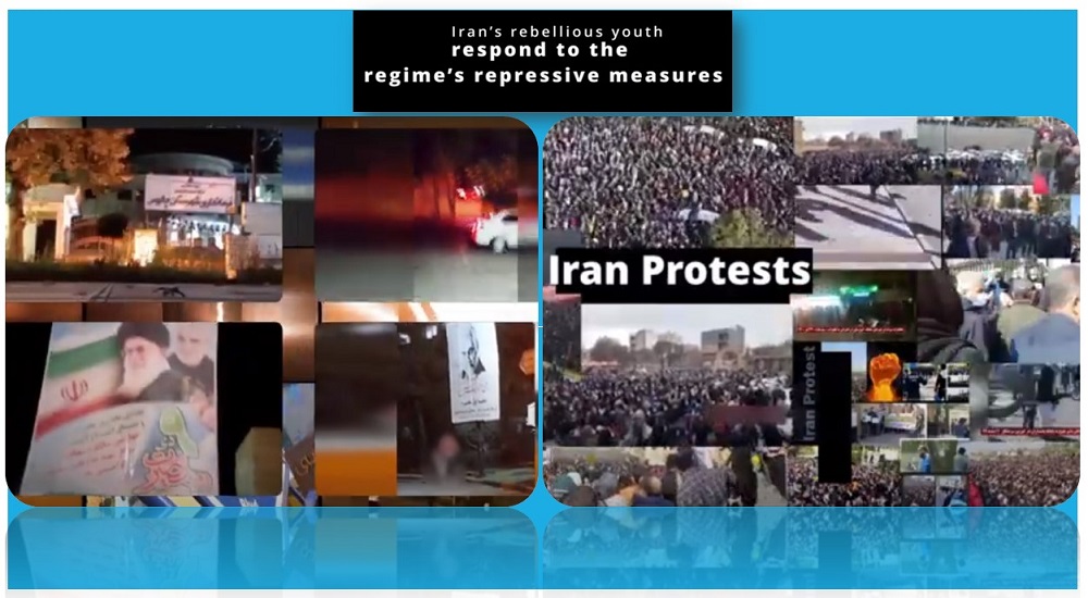 Rebellious youth have been targeting regime monuments, banners, and centers of repression across Iran. These activities are especially focused on IRGC and Basij bases.
