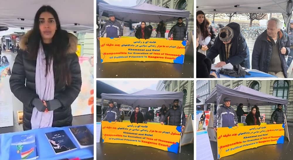 Lucerne, Switzerland—January 17, 2024: MEK Supporters Organize Exhibition Condemning Mass Executions in Iran