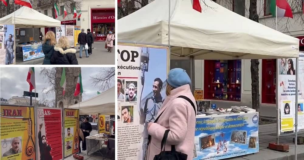 Paris—January 25, 2024: MEK Supporters Exhibition in Solidarity With the Iran Revolution