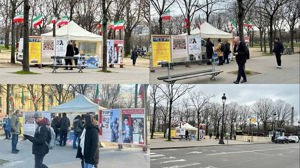 Paris, January 30, 2024: Exhibition by MEK Supporters in Solidarity with the Iranian Revolution