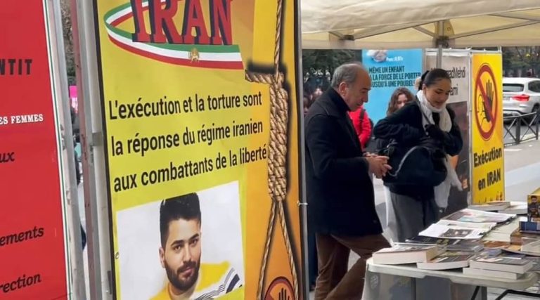 Paris, France—January 6, 2024: On the fourth consecutive day, freedom-loving Iranians and supporters of the People’s Mojahedin Organization of Iran (PMOI/MEK) organized photo exhibition and book table in solidarity with the Iranian Revolution.