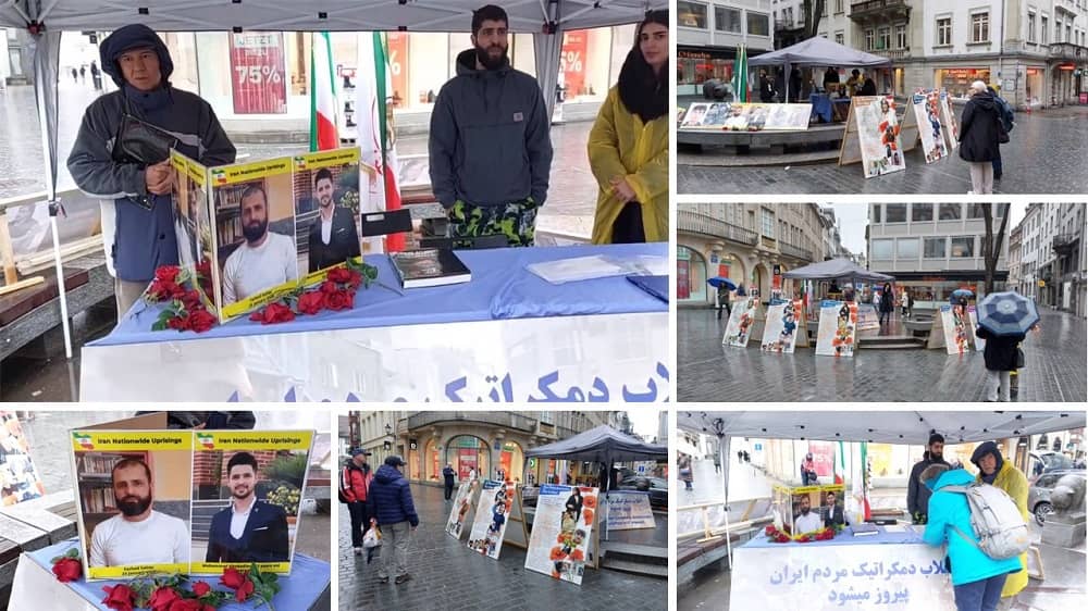 St. Gallen, Switzerland: MEK Supporters' Exhibition in Solidarity With the Iran Revolution, Condemning the Executions of Mohammad Ghobadlou and Farhad Salimi