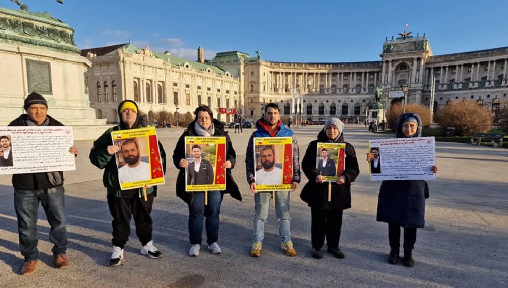 Vienna, Austria: MEK Supporters' Exhibition in Solidarity With the Iran Revolution, Condemning the Executions of Mohammad Ghobadlou and Farhad Salimi