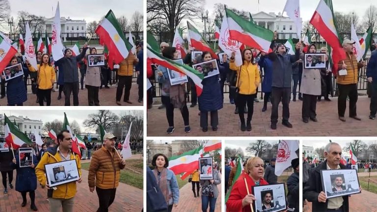 Washington, DC—January 27, 2024: Freedom-loving Iranians and supporters of the People’s Mojahedin Organization of Iran (PMOI/MEK) organized a rally in front of the White House to express support for the Iranian Revolution.