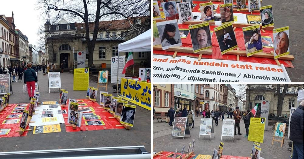 Heidelberg, Germany—February 3, 2024: MEK Supporters Exhibition in Solidarity With the Iran Revolution