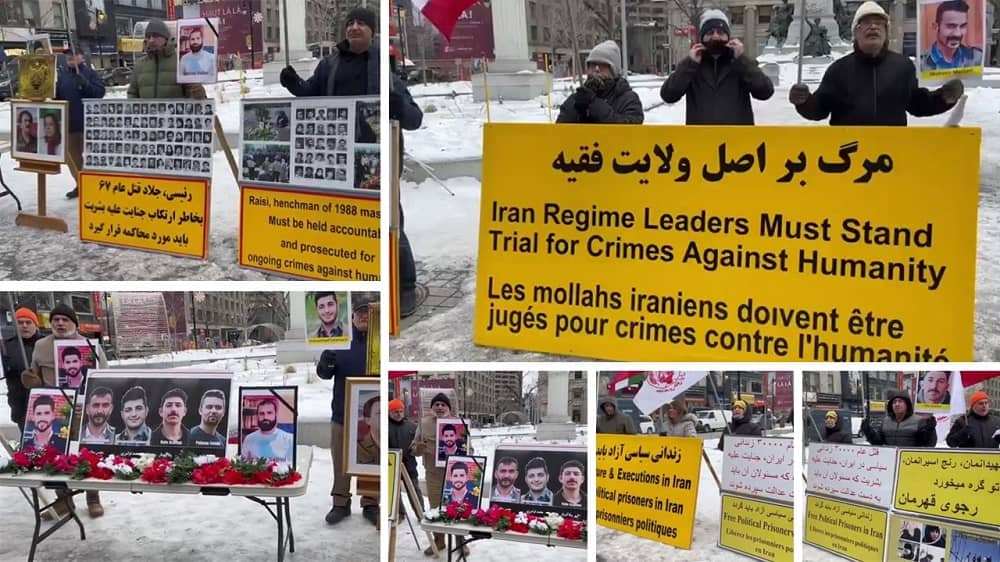 Montreal, Canada—February 3, 2024: MEK Supporters Rally in Solidarity With the Iran Revolution, Condemning the Wave of Executions in Iran