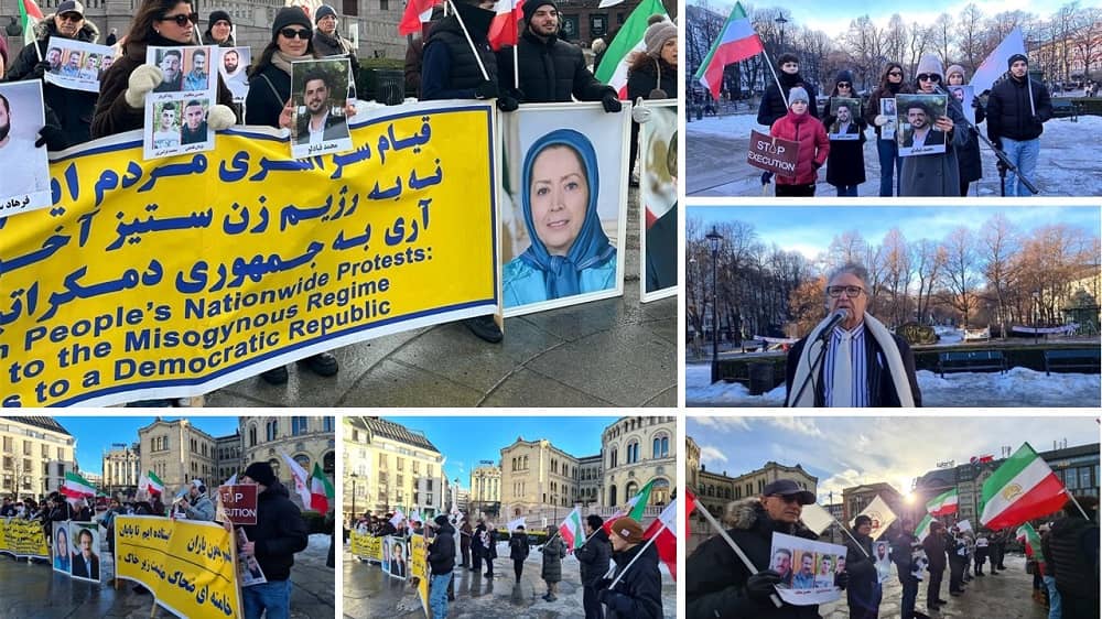 Oslo, Norway—February 3, 2024: MEK Supporters Rally in Solidarity With the Iran Revolution, Condemning the Wave of Executions in Iran