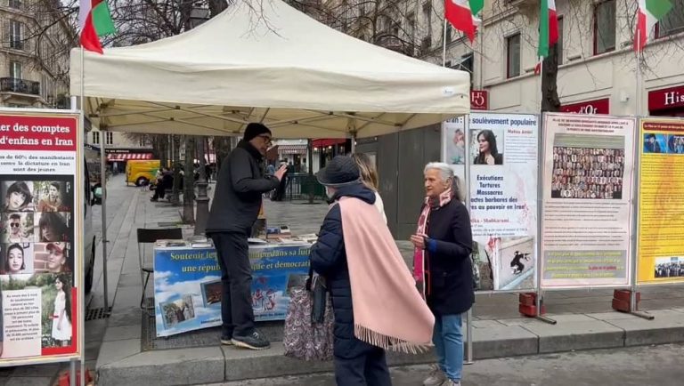 On February 1, 2024, in Paris, France, advocates for freedom in Iran and supporters of the People’s Mojahedin Organization of Iran (PMOI/MEK) organized an exhibition, demonstrating their solidarity with the Iranian Revolution.