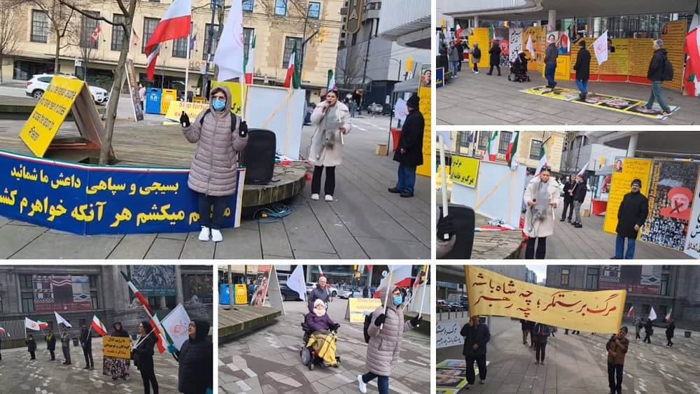 Vancouver, Canada—February 3, 2024: MEK Supporters Rally in Solidarity With the Iran Revolution, Condemning the Wave of Executions in Iran