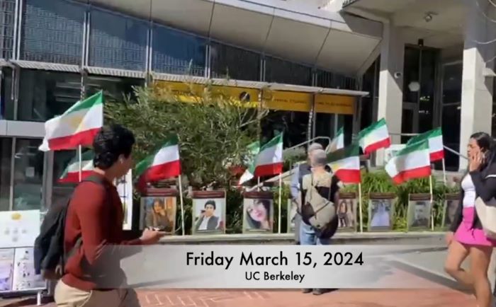 بيركلي، كاليفورنيا  – طاولة كتب ومعرض لصور الشهداء تضامنا مع الانتفاضة الوطنية في إيران 