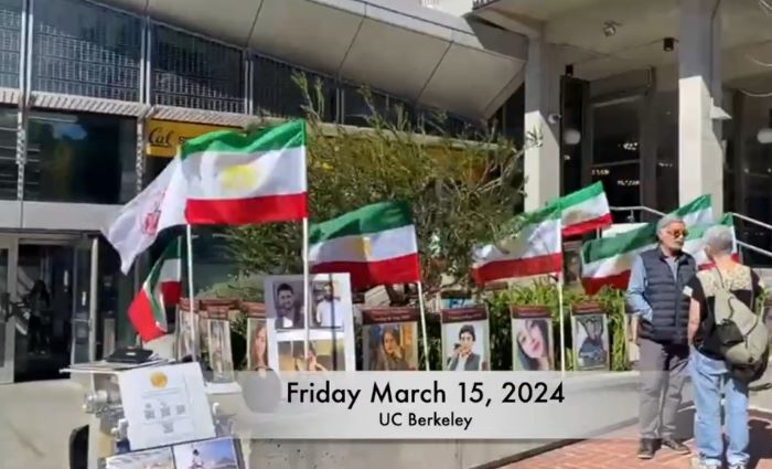 بيركلي، كاليفورنيا  – طاولة كتب ومعرض لصور الشهداء تضامنا مع الانتفاضة الوطنية في إيران 