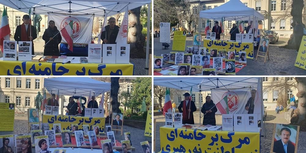 Heidelberg, Germany—March 2, 2024: MEK Supporters Exhibition in Solidarity With the Iran Revolution
