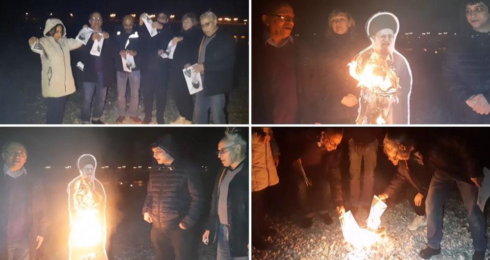 Munich, Germany—March 12, 2024: Freedom-loving Iranians and supporters of the People’s Mojahedin Organization of Iran(PMOI/MEK) gathered to express their solidarity with the brave young men and women of Iran in the Charshanbe Suri uprising across the cities of Iran.