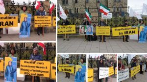 Ottawa, Canada—March 17, 2024: Despite snowy and freezing weather, freedom-loving Iranians and supporters of the People’s Mojahedin Organization of Iran (PMOI/MEK) organized a rally to express solidarity with the Iranian Revolution, supporting the MEK Resistance Units struggle for overthrow of the mullahs' regime.