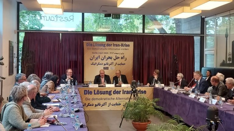 On April 25, 2024, a conference was held in Berlin, Germany, titled "Solving the Iran Crisis: Advocating for Democratic Solutions.