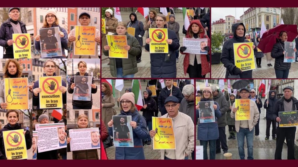 Gothenburg, Sweden—April 27, 2024: Freedom-loving Iranians and supporters of the People’s Mojahedin Organization of Iran (PMOI/MEK) organized a rally to protest the increasing wave of executions by the Iranian regime.