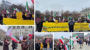 Oslo, Norway—April 6, 2024: Freedom-loving Iranians and supporters of the People’s Mojahedin Organization of Iran (PMOI/MEK) organized a rally in front of the Norwegian Parliament to express solidarity with the Iranian Revolution.