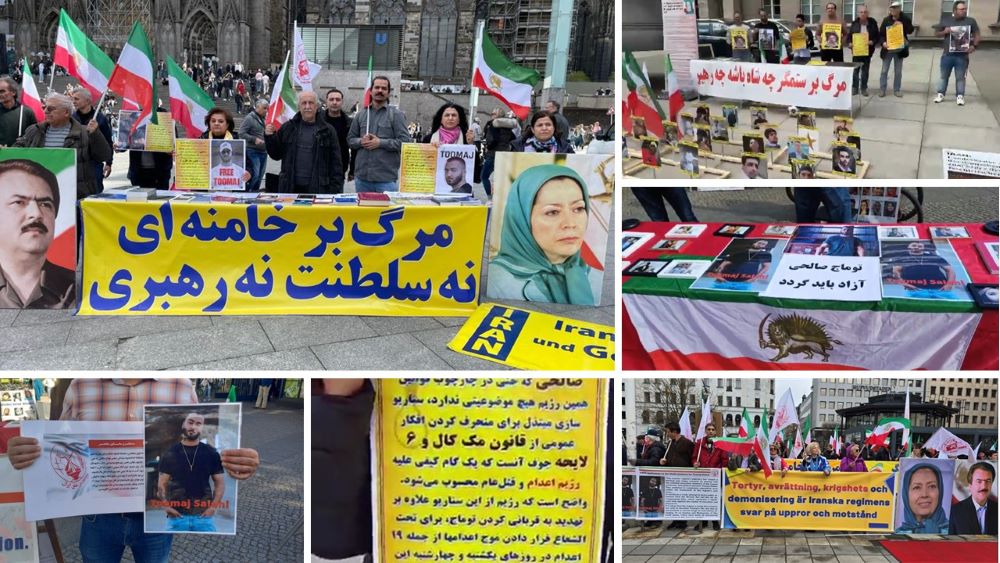 April 27, 2024: Freedom-loving Iranians and supporters of the People's Mojahedin Organization of Iran (PMOI/MEK) in the cities of Stockholm, Sweden, Berlin, Düsseldorf, Cologne, and Bochum, Germany, organized protests, gatherings, and exhibitions against the increasing wave of executions by the regime in Iran.