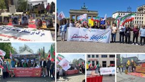 Germany—May 1, 2024: Freedom-loving Iranians and supporters of the People’s Mojahedin Organization of Iran (PMOI/MEK) rallied and held exhibitions in Berlin, Cologne, Munich, Freiburg, and Göttingen on the Occasion of International Workers Day.