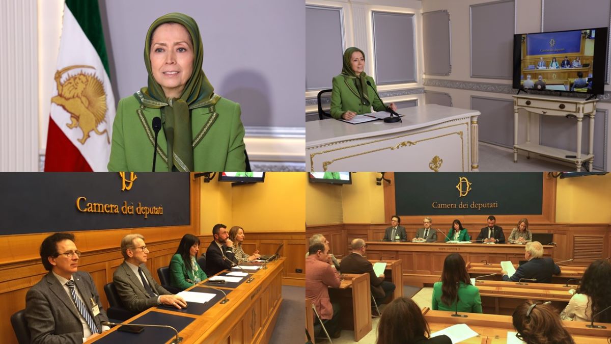 On May 10, 2024, Mrs. Maryam Rajavi, the President-elect of the National Council of Resistance of Iran (NCRI), addressed a conference at the Italian Parliament. The conference was organized in response to the Italian Parliament's majority declaration supporting the Iranian people's struggle for freedom and democracy against the religious dictatorship in Iran.
