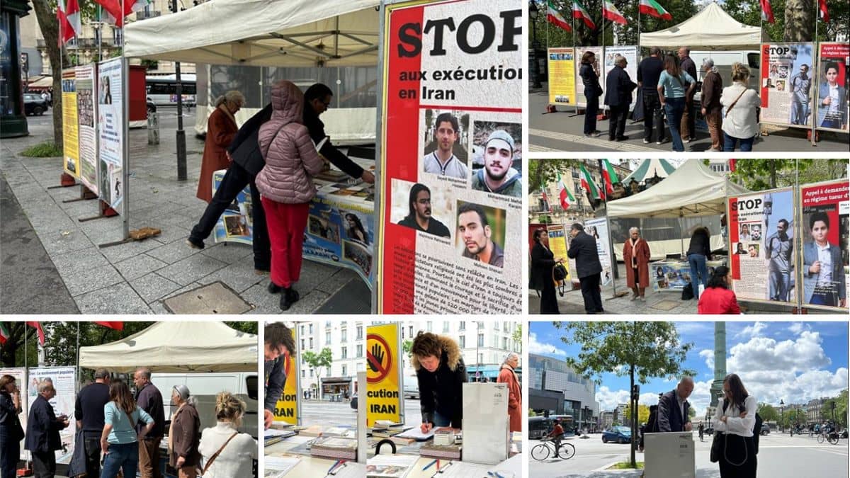 Freedom-loving Iranians and supporters of the People's Mojahedin Organization of Iran (PMOI/MEK) organized an exhibition and book display in Paris on May 14, 15, 2024.