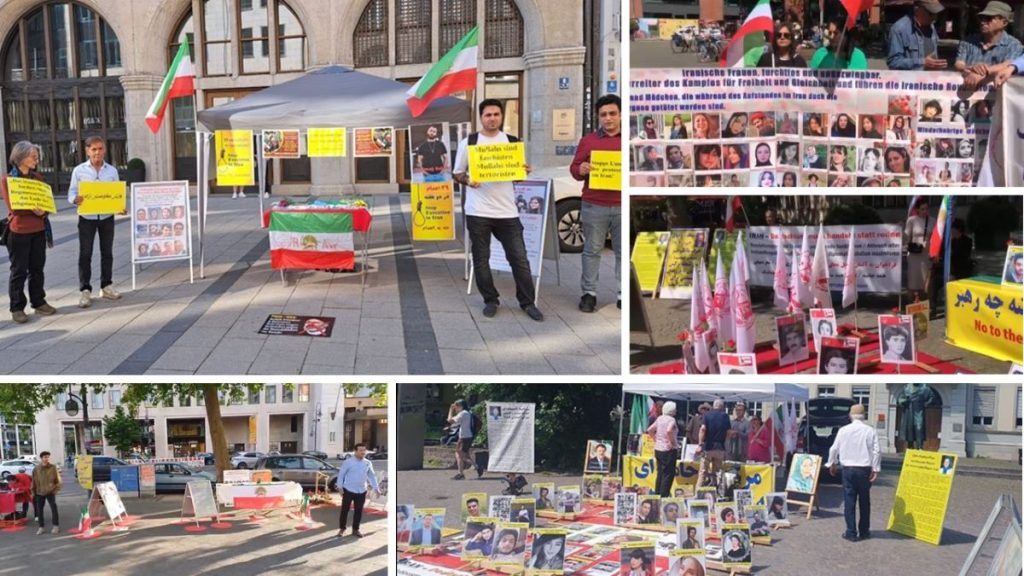 Germany—May 11, 2024: Freedom-loving Iranians and supporters of the People’s Mojahedin Organization of Iran (PMOI/MEK) held rallies and exhibitions in Heidelberg, Bremen, Munich, and Berlin to express solidarity with the Iranian Revolution, while also protesting against the increasing wave of executions by the Iranian regime.