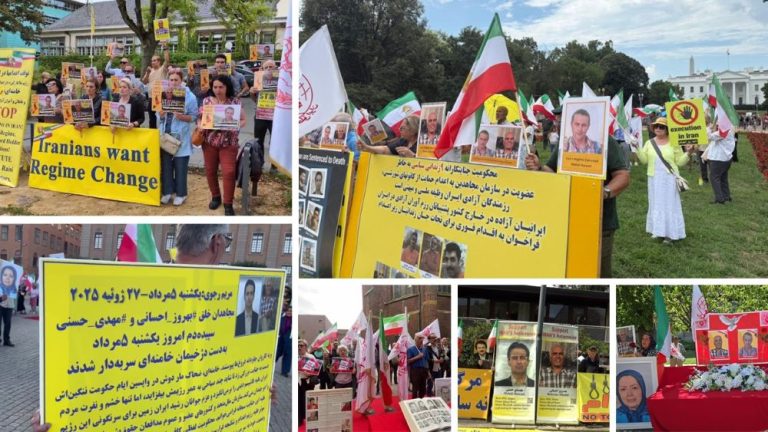 Iranians worldwide protest in solidarity — in response to the execution of political prisoners Mehdi Hassani and Behrouz Ehsani.