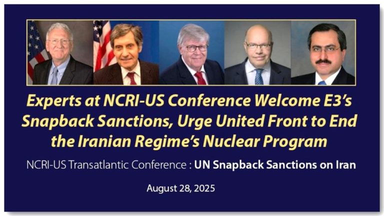 NCRI-US Conference in Washington Backs E3 Sanctions and Calls for Democracy in Iran – August 28, 2025