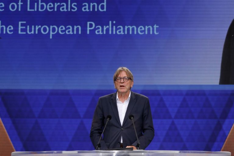 Former Belgian Prime Minister Guy Verhofstadt at the Brussels Free Iran Rally, September 6, 2025