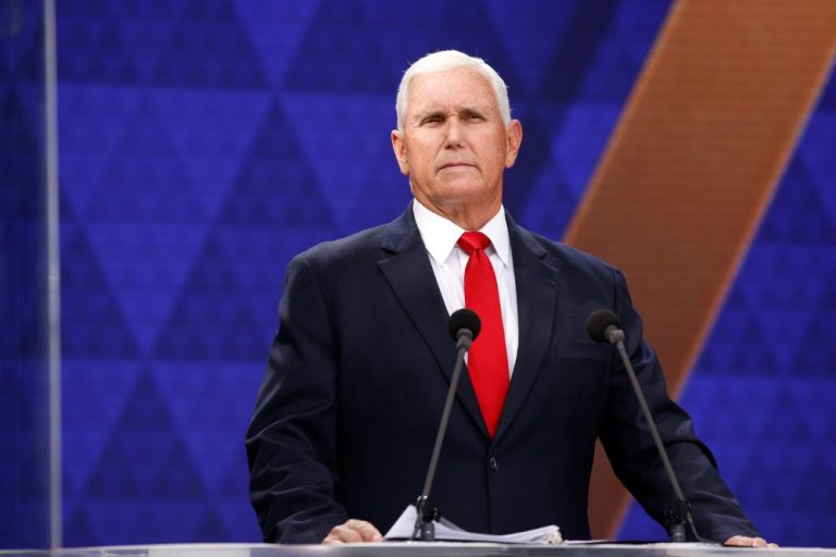 Former US Vice President Mike Pence at the Brussels Free Iran Rally, September 6, 2025