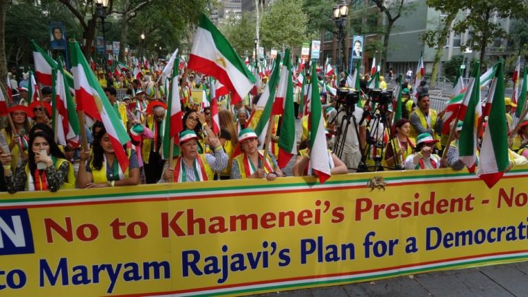 Iranians rally outside the UN in New York on Day 2, demanding freedom and a democratic republic