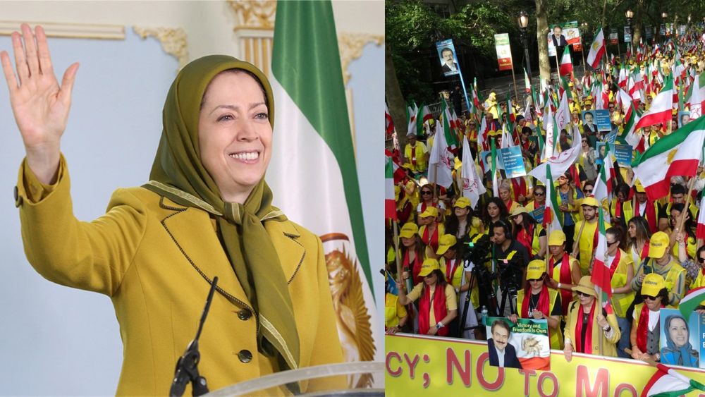 Sept 23, 2025 – Maryam Rajavi, President-elect of the NCRI, delivers a powerful address at a mass rally in New York.