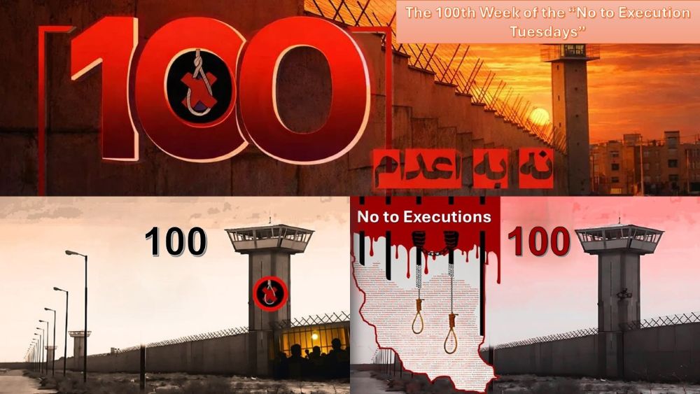 100 weeks of resistance — No to Execution Tuesdays in 55 prisons across Iran.