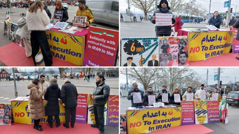 Switzerland - Dec 22, 2025: Zurich exhibition voices support for “No to Execution Tuesdays” and freedom for political prisoners.