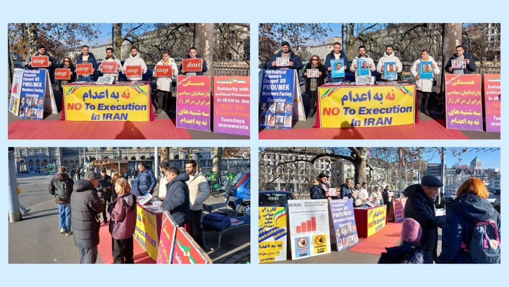 Zurich, Switzerland – December 2, 2025: MEK Supporters Rally to End Executions and Demand Freedom for Iran’s Political Prisoners