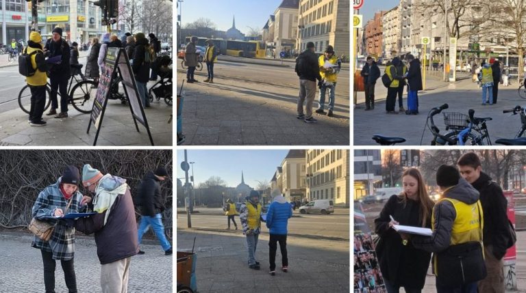 Berlin exhibition honoring Iran’s uprising martyrs and supporting the call for freedom and democracy.