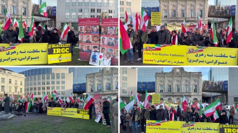 Brussels rally in solidarity with Iran’s nationwide uprising, calling for regime change and a free, democratic republic by the will of the Iranian people.