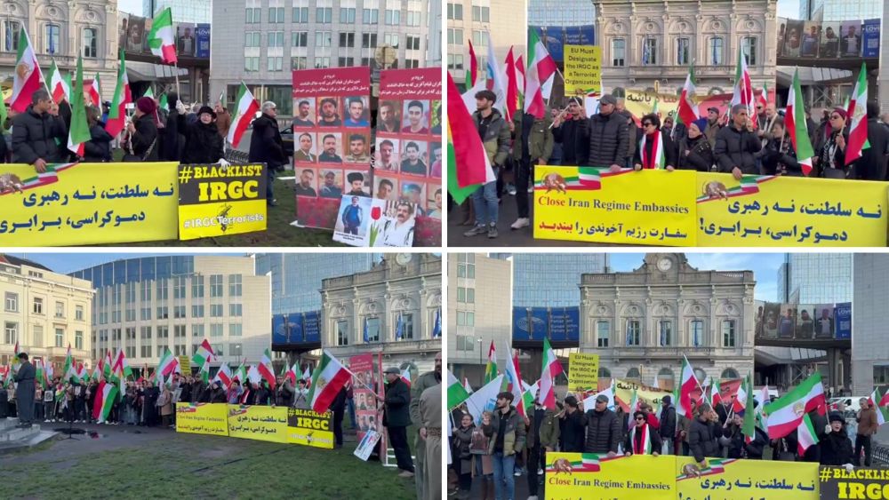 Brussels rally in solidarity with Iran’s nationwide uprising, calling for regime change and a free, democratic republic by the will of the Iranian people.