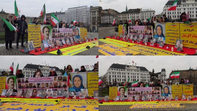 MEK supporters rally in Copenhagen, Jan 24, 2026 – honoring Iran's uprising martyrs and standing with the fight for freedom and a democratic republic.