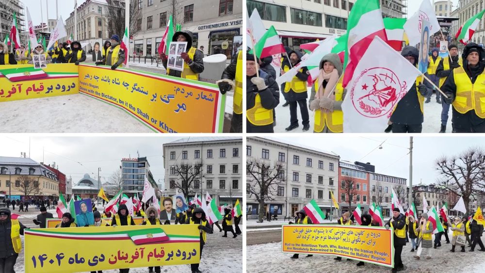 MEK supporters rally in snowy Gothenburg for Iran uprising - January 3, 2026