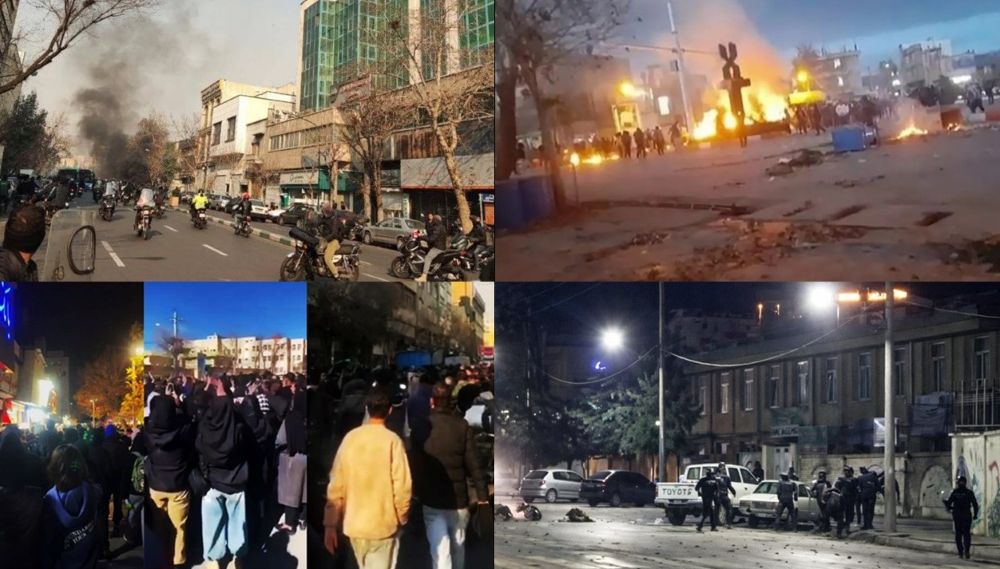 Crowds across Iran defy gunfire and mass arrests on the ninth day of the nationwide uprising, chanting for the downfall of the clerical regime.