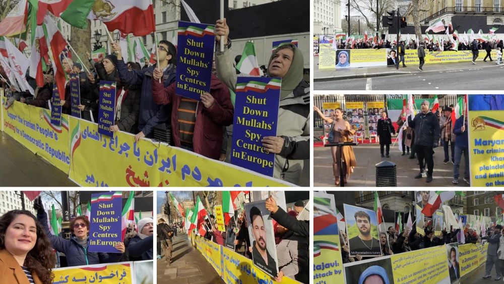 Freedom-loving Iranians gather outside the UK Prime Minister’s Office in London, standing with the Iran uprising and calling for a free republic - Jan 17, 2026
