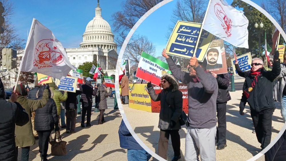 Iranian Americans gather at Capitol Hill in Washington, DC, voicing support for Iran’s uprising and calling for a free, democratic republic.